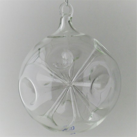 Glas Einstichkugel 120 mm klar zum hängen