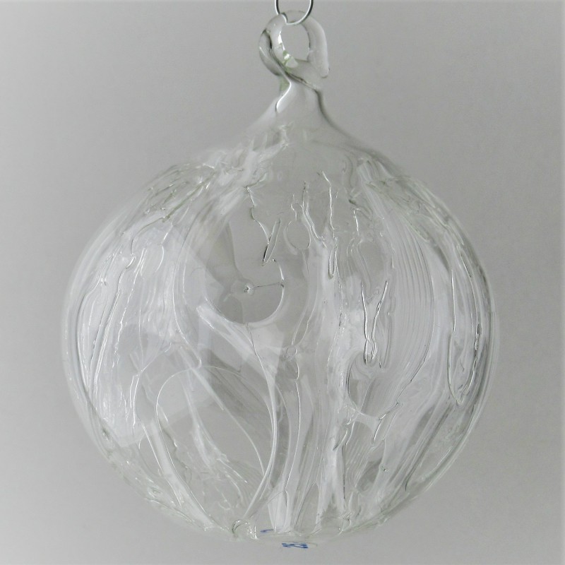 Glas Innereien Kugel 60 mm klar zum hängen