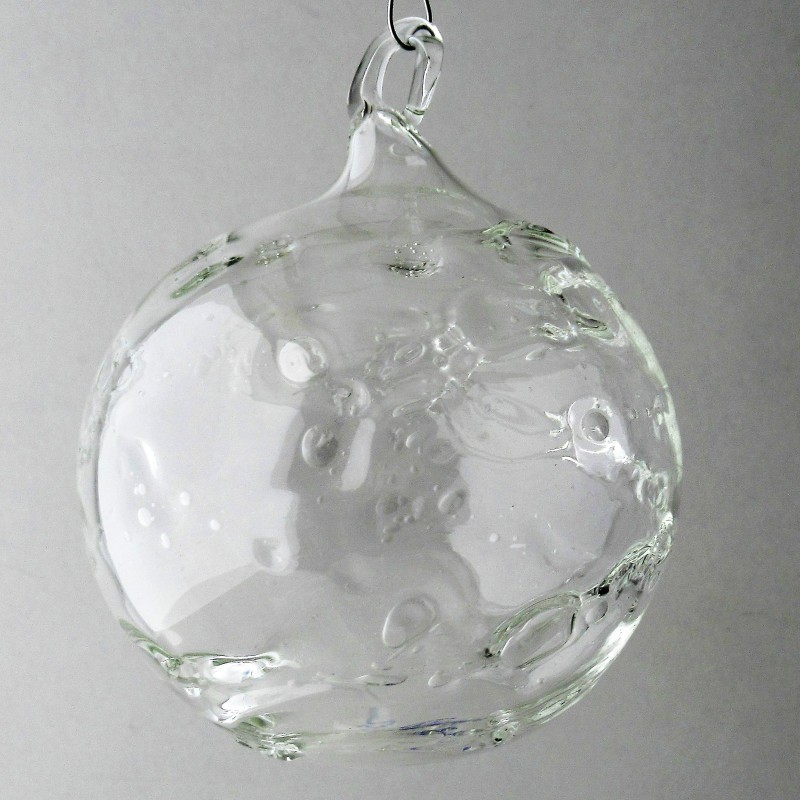 Glas Strukturkugel 50 mm klar zum hängen