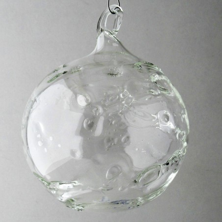 Glas Strukturkugel 50 mm klar zum hängen