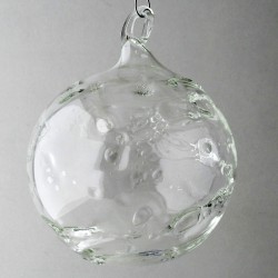 Glas Strukturkugel 60 mm klar zum hängen
