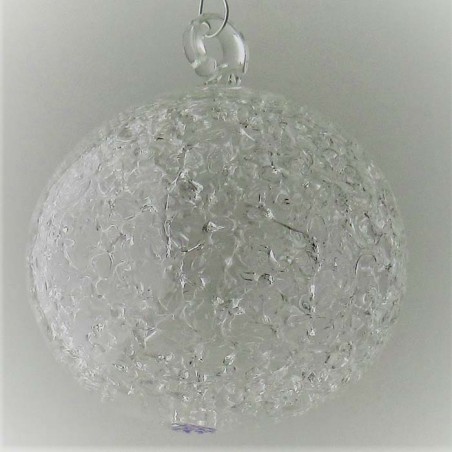 Glas Schneekugel  70 mm  klar zum hängen