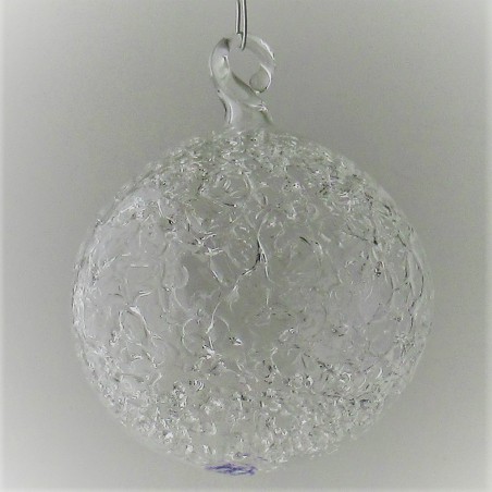 Glas Schneekugel  120 mm  klar zum hängen