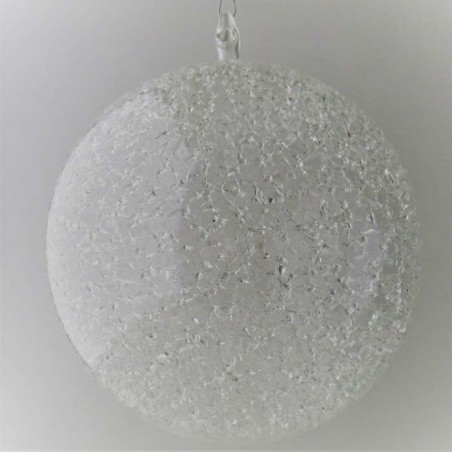 Glas Schneekugel  140 mm  klar zum hängen