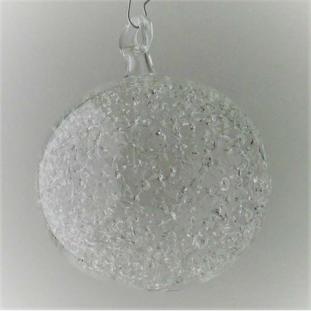 Glas Schneekugel  80 mm  klar zum hängen