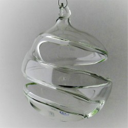 Glas Twist Kugel 80 mm klar zum hängen