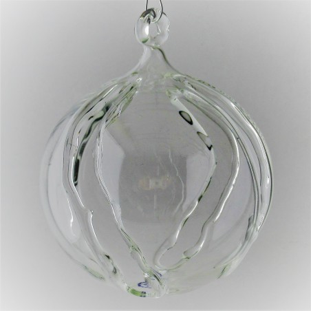 Glas Schlitzkugel 60 mm klar zum hängen