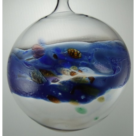 Glas Streifenkugel 100 mm zum hängen