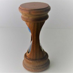 Sanduhr 3 min. 12 cm Hellblau, Romantische im Ulmenholz