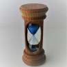 Sanduhr 3 min. 12 cm Hellblau, Romantische im Ulmenholz
