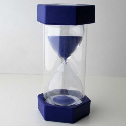 Sanduhr 10 Min. 13 cm Blau, klein Kunststoff 6 Eckig