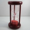 Sanduhr 30 Min. 15 cm Rot, Zylinderform Glassanduhr mit Holzgestell lose