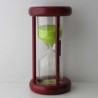 Sanduhr 30 Min. 15 cm Hellgrün, Zylinderform Glassanduhr mit Holzgestell lose