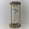 Sanduhr 45 Min. 21cm Weiss, Glas im Naturholz Gestell,