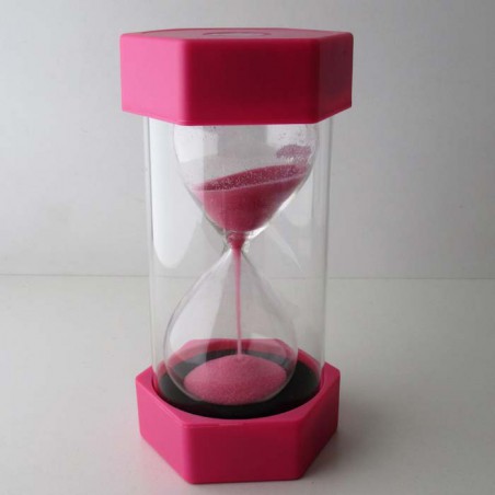Sanduhr 10 Min. 16 cm Rosa, gross Kunststoff 6 Eckig