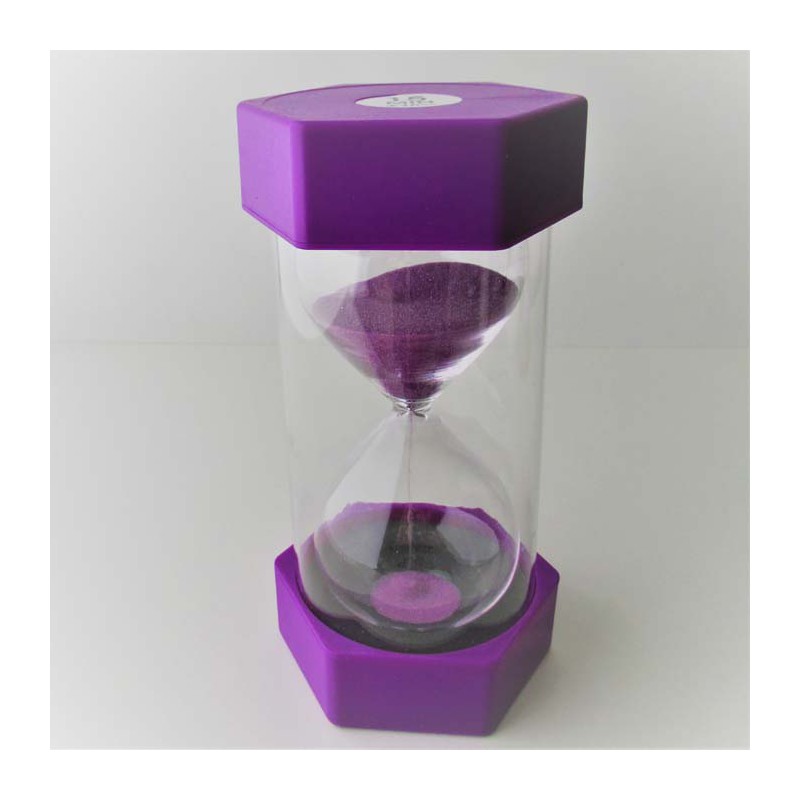 Sanduhr 10 Min. 16 cm Lila, gross Kunststoff 6 Eckig