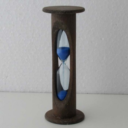 Sanduhr 10 Sekunden 10cm zylindrisch Glas in Holzgestell Buche dunkel