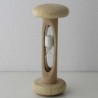Sanduhr 30 Sek 12cm Weiss, zylindrisch Glas in Holzgestell Buche Natur,