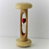 Sanduhr 30 Sek 12cm Rot, zylindrisch Glas in Holzgestell Buche Natur,