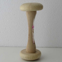 Sanduhr 2 Min 12cm Rosa, zylindrisch Glas in Holzgestell Buche Natur,