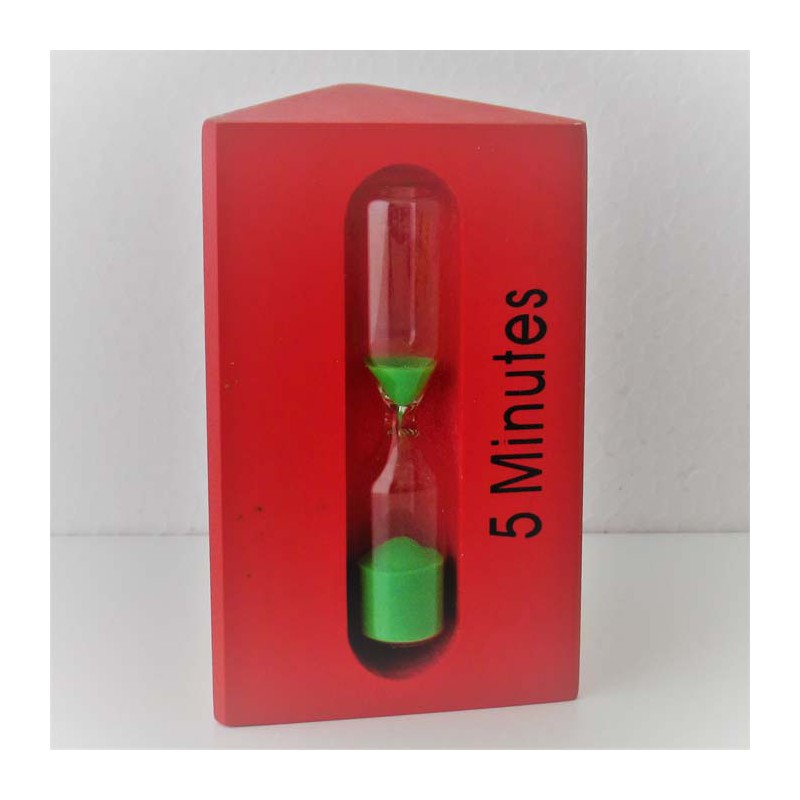 Sanduhr 3-5-7 Min. 10 cm  Dreieckige Holzgestell  rot Sanduhr 3-5-7 Min. 10 cm  Dreieckige Holzgestell  rot
