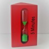 Sanduhr 3-5-7 Min. 10 cm  Dreieckige Holzgestell  rot Sanduhr 3-5-7 Min. 10 cm  Dreieckige Holzgestell  rot