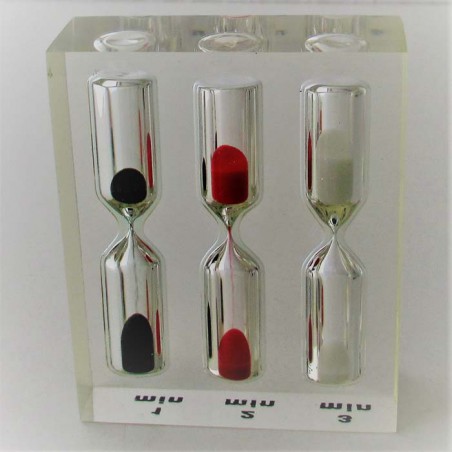 Sanduhr 1-2-3 Minuten 7.5 cm zylindrische Teesanduhr  in Kunstharz