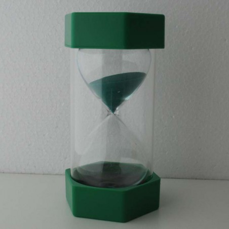 Sanduhr 10 Min. 16 cm Grün, Gross Kunststoff 6 Eckig