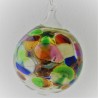 Glas Kröselkugel 80 mm bunt zum hängen