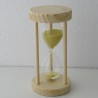 Sanduhr 3 Min. 10 cm Gelb, Tannenholz rund