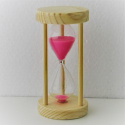 Sanduhr 2 Min. 10 cm Rosa, Tannenholz rund