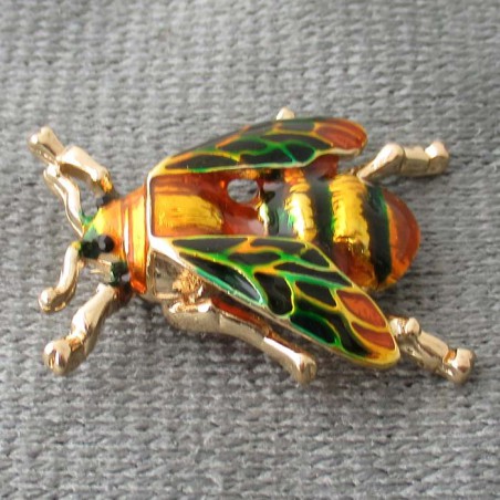 Zinklegierung Brosche, Biene, goldfarben plattiert,& Emaille,