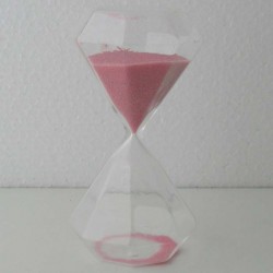 Glassanduhr 3 Min. 10 cm  Rosa, Achteckig