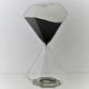 Glassanduhr 30 Min. 19 cm  Schwarz, Sand, Achteckig