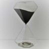Glassanduhr 30 Min. 19 cm  Schwarz, Sand, Achteckig