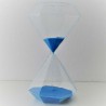 Glassanduhr 30 Min. 19 cm  Hellblau, Sand, Achteckig