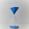 Glassanduhr 30 Min. 19 cm  Hellblau, Sand, Achteckig