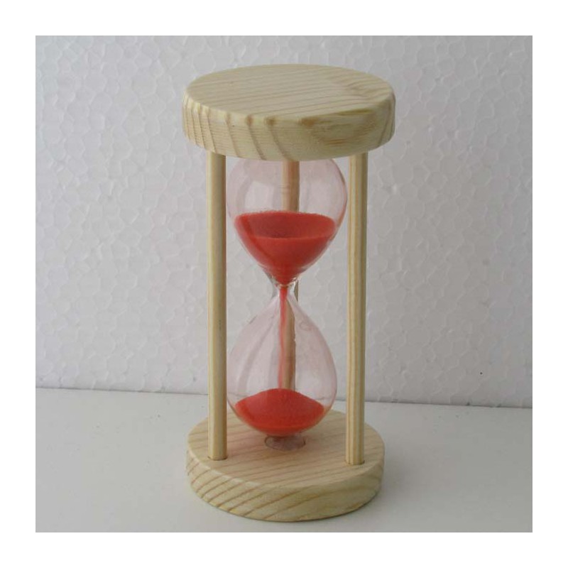 Sanduhr 0.5 Min. 10 cm Rot, Tannenholz rund