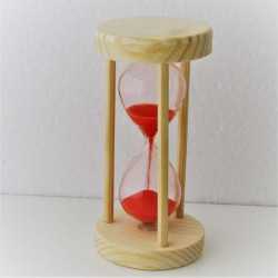 Sanduhr 0.5 Min. 10 cm Rot, Tannenholz rund