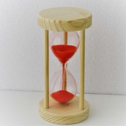 Sanduhr 0.5 Min. 10 cm Rot, Tannenholz rund