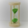Sanduhr 3 Min. 10 cm Grün, Tannenholz rund
