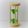 Sanduhr 3 Min. 10 cm Grün, Tannenholz rund