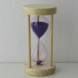 Sanduhr 5 Min. Lilla, 10 cm Tannenholz rund
