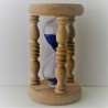 Sanduhr 5min 16cm Blau, mit 3 gedrechselter Säulen