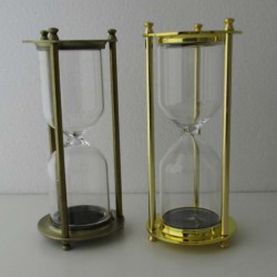 Sanduhren -4 min. 16 cm zum selber füllen mit eigenem Sand Zylinderform Glassanduhr mit Metalgestell