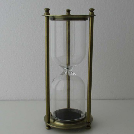 Sanduhren -4 min. 16 cm zum selber füllen mit eigenem Sand Zylinderform Glassanduhr mit Metalgestell