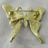 Brosche Schmetterling Emaile bunt, Zinklegierung plattiert, mit Strass und Perle