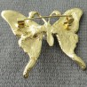 Brosche Schmetterling Emaile bunt, Zinklegierung plattiert, mit Strass und Perle