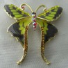 Schmetterling Brosche und Anhänger mit Kristallen vergoldet