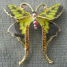 Schmetterling Brosche und Anhänger mit Kristallen vergoldet